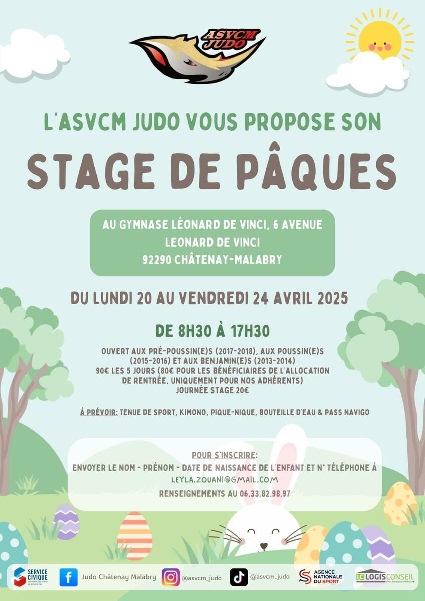 Stage des vacances de Pâques 2026