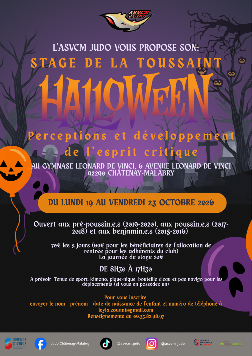 Stage des vacances de la Toussaint 2026