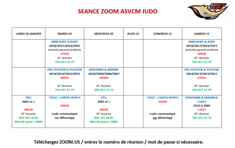 Séances du 18 au 23 janvier 2021