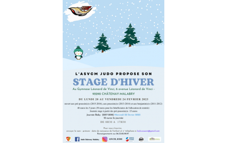 Stage des vacances de février 2023 (du 20 au 24)